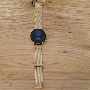 Movado Connect 2.0 Gold Mesh Smartwatch with Black Display